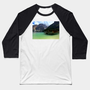 The boats house on Lake Braies Baseball T-Shirt